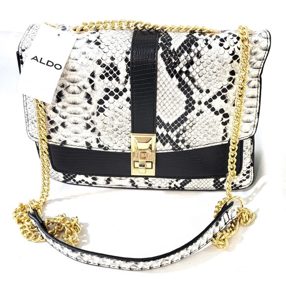 Aldo Bags Aldo Snakeskin Print Chain Crossbody Women Hand Bag Purse